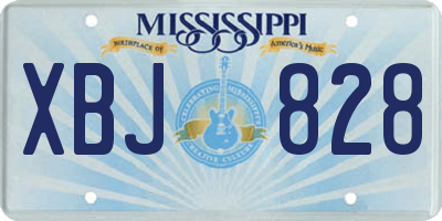MS license plate XBJ828