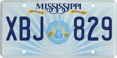 MS license plate XBJ829