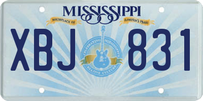 MS license plate XBJ831