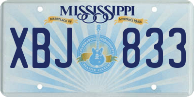 MS license plate XBJ833