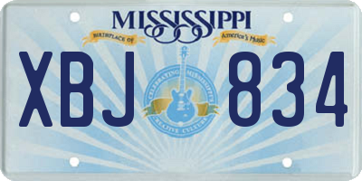 MS license plate XBJ834