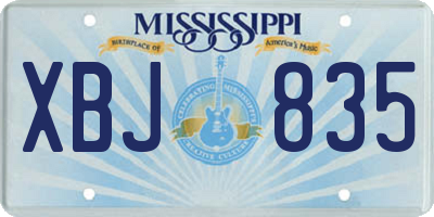MS license plate XBJ835