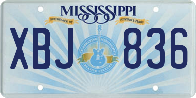 MS license plate XBJ836