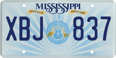 MS license plate XBJ837
