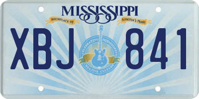 MS license plate XBJ841