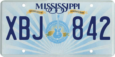 MS license plate XBJ842