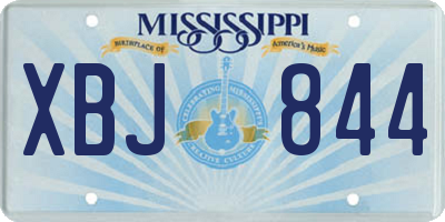 MS license plate XBJ844