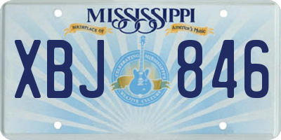 MS license plate XBJ846