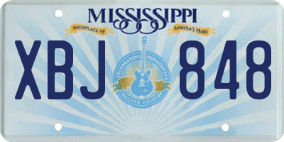 MS license plate XBJ848