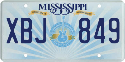 MS license plate XBJ849
