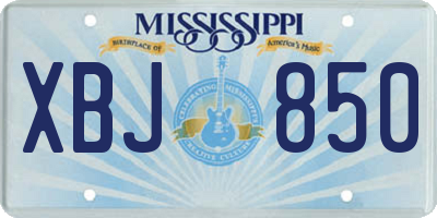 MS license plate XBJ850