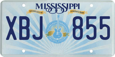 MS license plate XBJ855