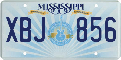 MS license plate XBJ856