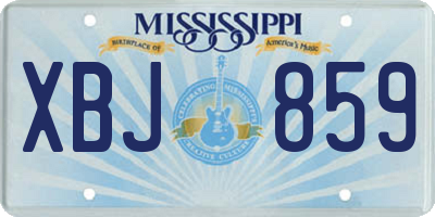 MS license plate XBJ859