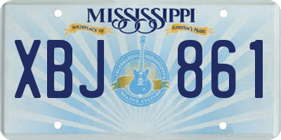 MS license plate XBJ861