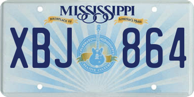 MS license plate XBJ864