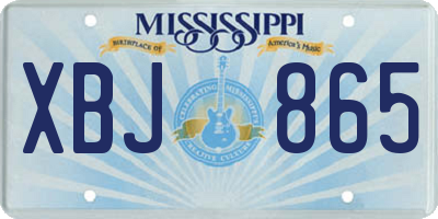 MS license plate XBJ865