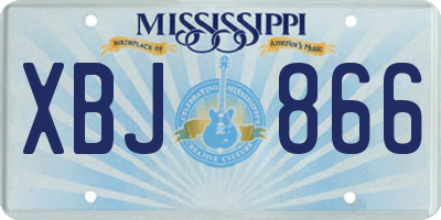 MS license plate XBJ866