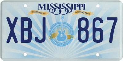 MS license plate XBJ867