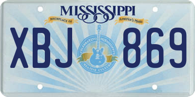MS license plate XBJ869