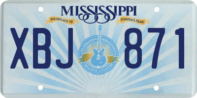 MS license plate XBJ871