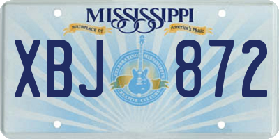 MS license plate XBJ872