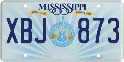 MS license plate XBJ873