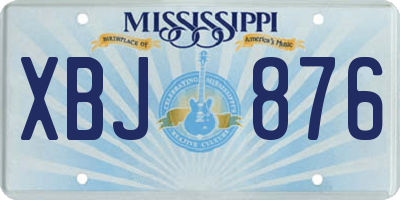 MS license plate XBJ876
