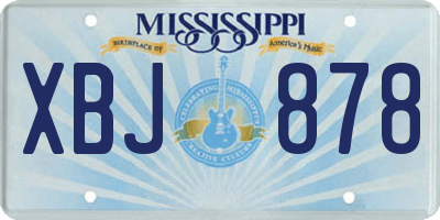 MS license plate XBJ878