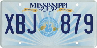 MS license plate XBJ879