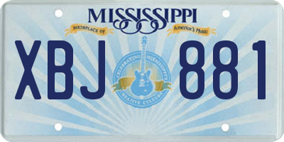 MS license plate XBJ881