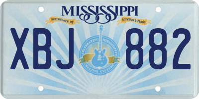 MS license plate XBJ882