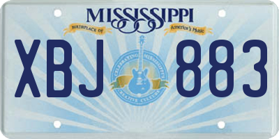 MS license plate XBJ883