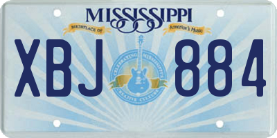 MS license plate XBJ884