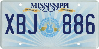 MS license plate XBJ886