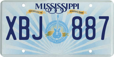MS license plate XBJ887