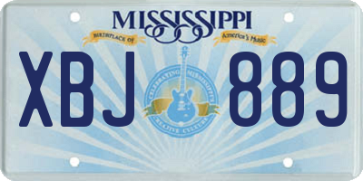 MS license plate XBJ889