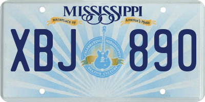 MS license plate XBJ890