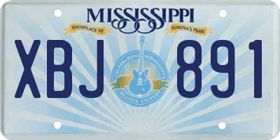 MS license plate XBJ891