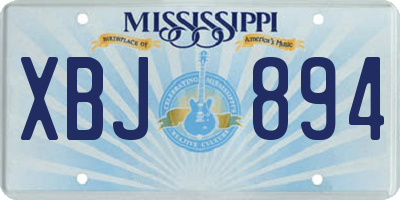 MS license plate XBJ894