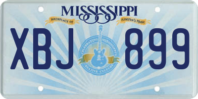 MS license plate XBJ899