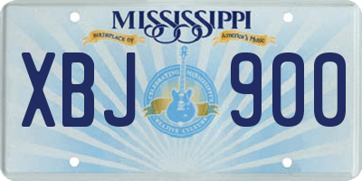 MS license plate XBJ900