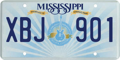 MS license plate XBJ901