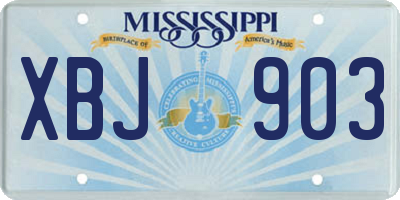 MS license plate XBJ903