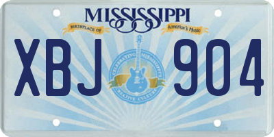 MS license plate XBJ904