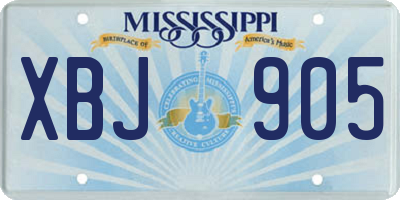 MS license plate XBJ905