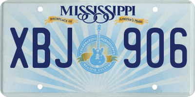MS license plate XBJ906