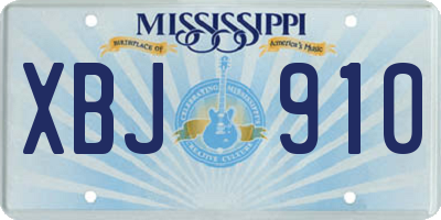 MS license plate XBJ910