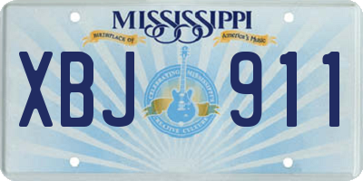 MS license plate XBJ911