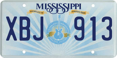 MS license plate XBJ913